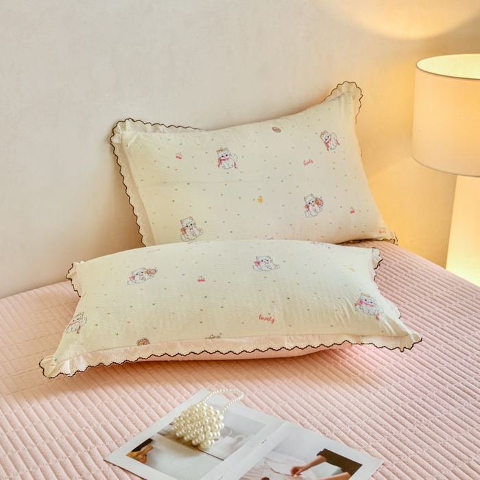 91家纺网 家纺一手货源 找家纺 （总）梦可莱家居 2026新款云朵泡芙棉床盖四件套