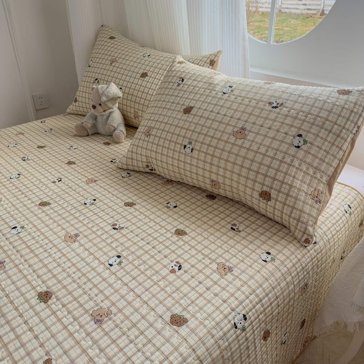 91家纺网 家纺一手货源 找家纺 （总）KA家纺 2026春夏新款全棉印花小清新床盖三件套 第二波