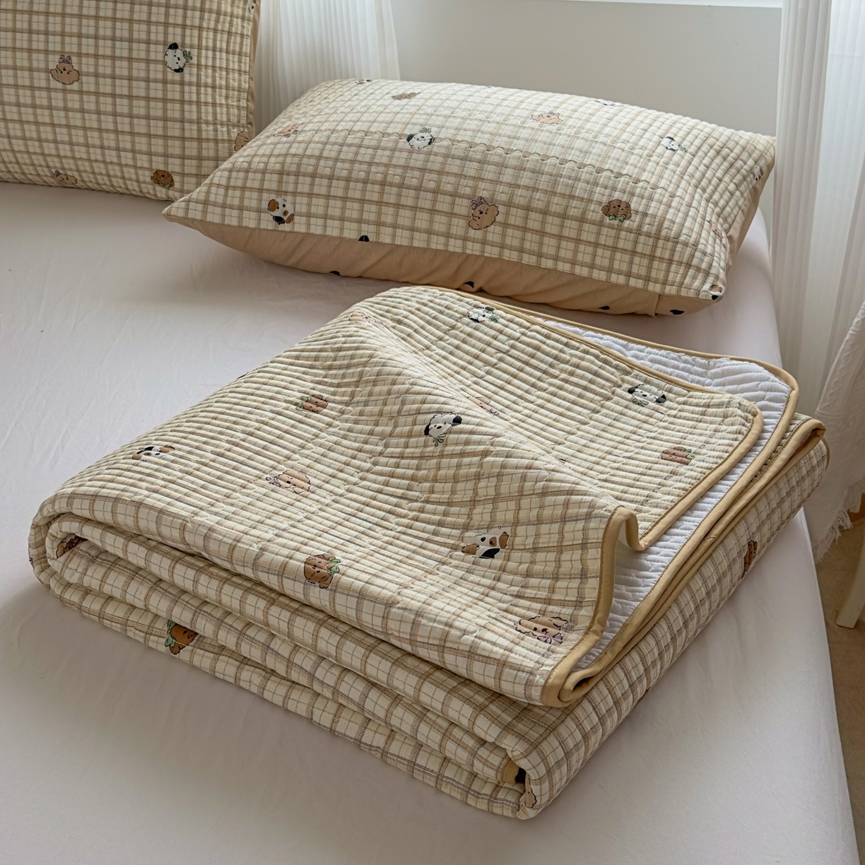 91家纺网 家纺一手货源 找家纺 （总）KA家纺 2026春夏新款全棉印花小清新床盖三件套 第二波