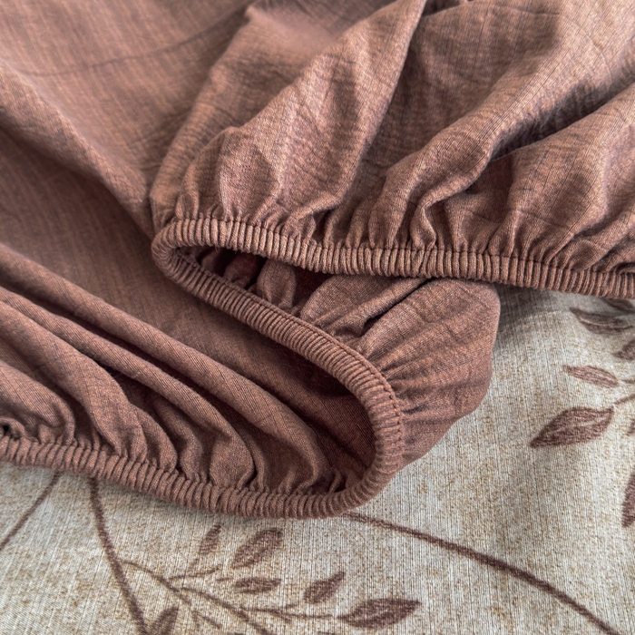 91家纺网 家纺一手货源 找家纺 三悦四季 2026新款A类亚麻皱皱纱床笠双层纱床笠三件套四季款 焦糖蝶舞