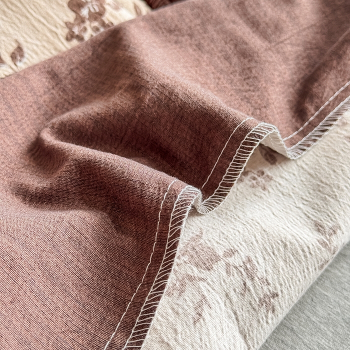 91家纺网 家纺一手货源 找家纺 三悦四季 2026新款A类亚麻皱皱纱床笠双层纱床笠三件套四季款 栗花漫野