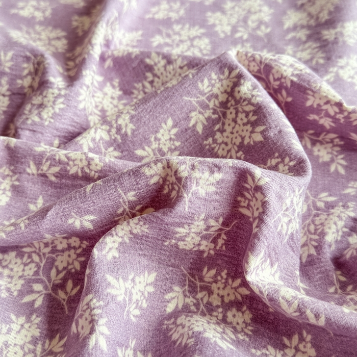 91家纺网 家纺一手货源 找家纺 三悦四季 2026新款A类亚麻皱皱纱床笠双层纱床笠三件套四季款 薰衣漫野