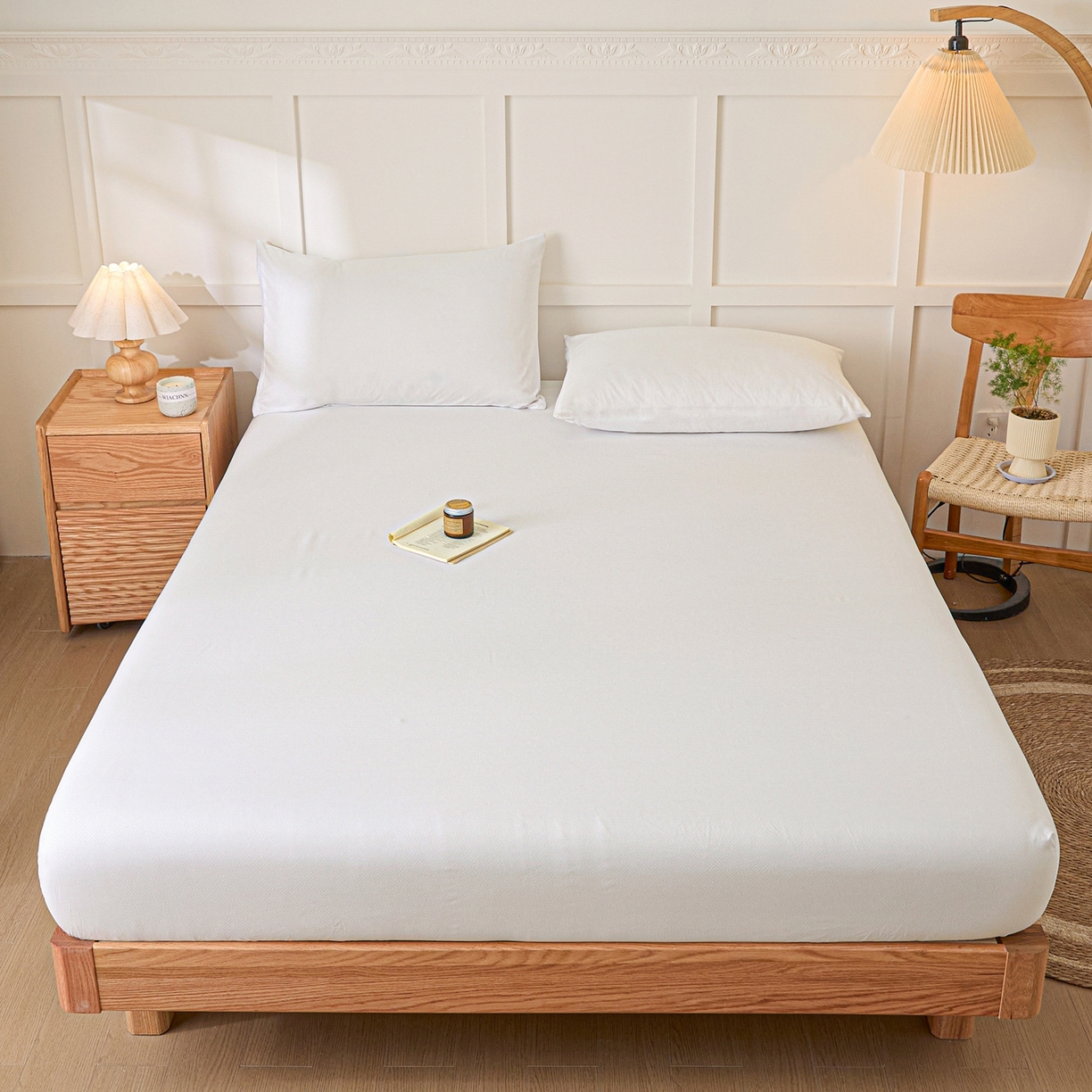 91家纺网 家纺一手货源 找家纺 （总）衿成家纺 2026新款简约纯色磨毛压光单床笠