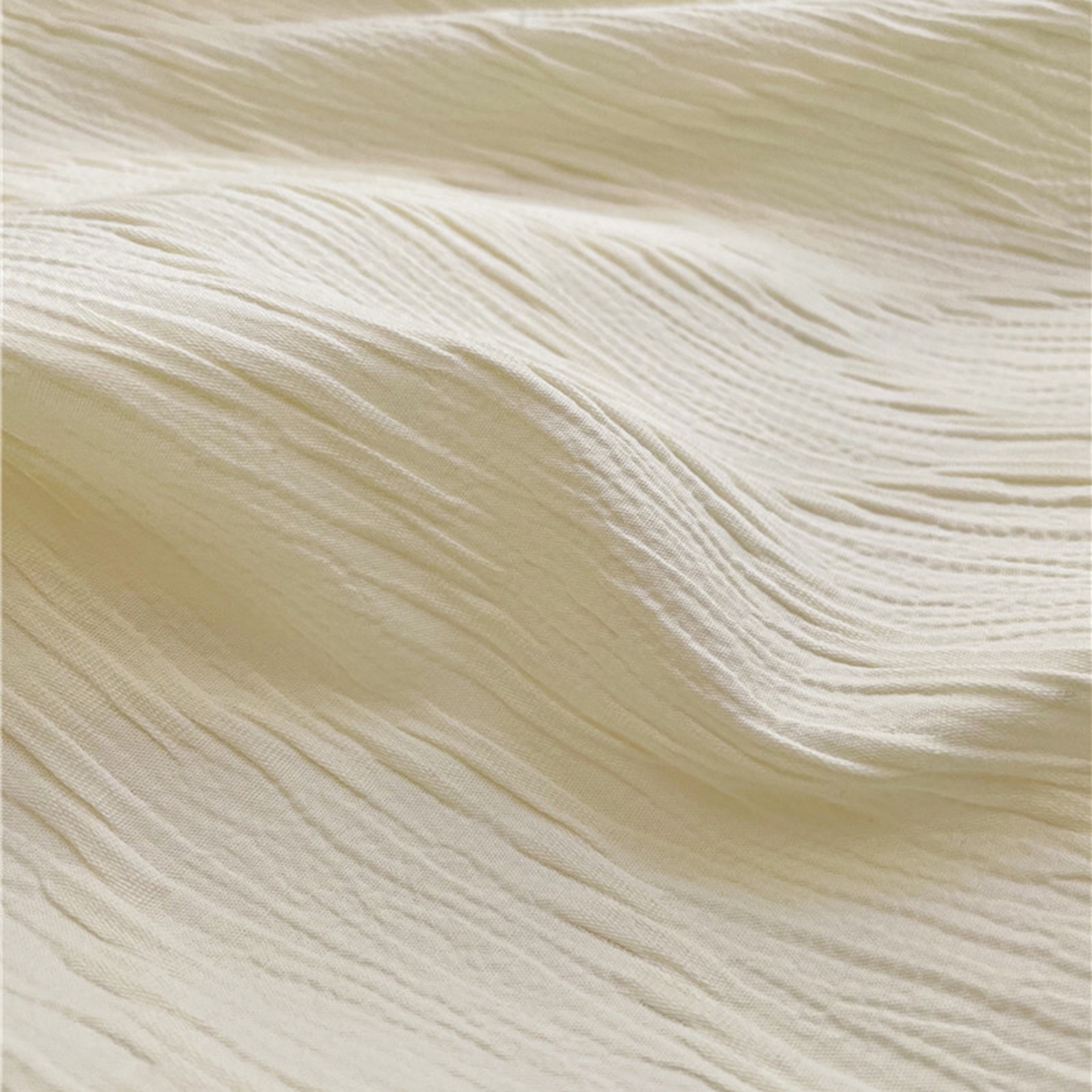 91家纺网 家纺一手货源 找家纺 琪格格纺织 2026新款纯棉纯棉色织肌理纹提花华夫格纯棉轻奢简约款四件套 泡泡纱米白VS奶咖