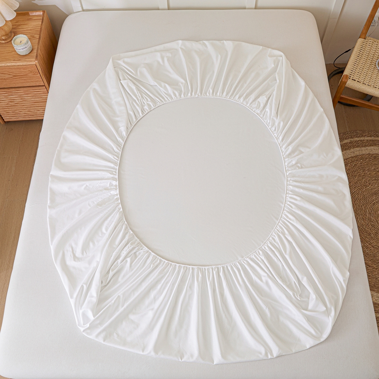 91家纺网 家纺一手货源 找家纺 （总）衿成家纺 2026新款简约纯色磨毛压光单床笠