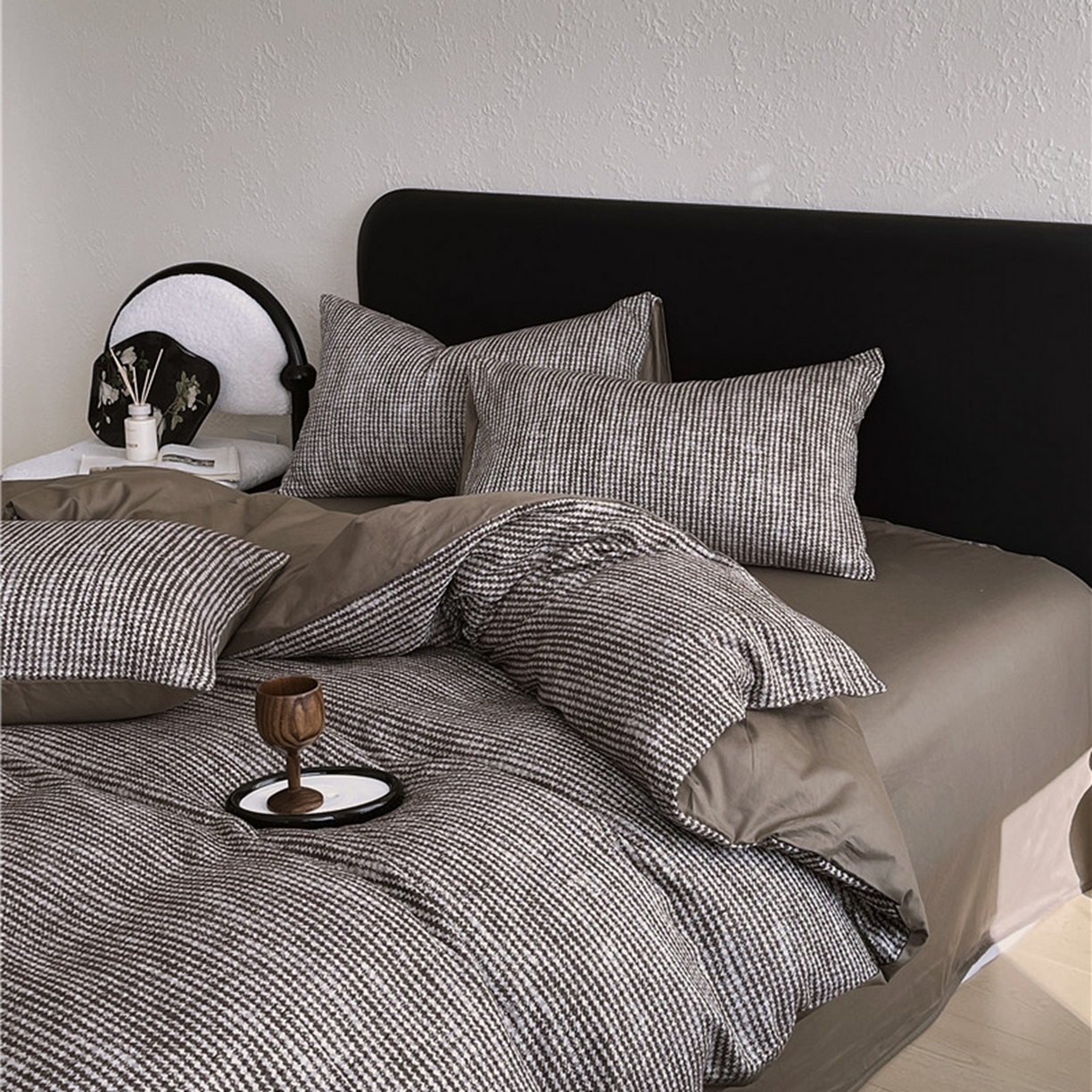 91家纺网 家纺一手货源 找家纺 琪格格纺织 2026新款纯棉纯棉色织肌理纹提花华夫格纯棉轻奢简约款四件套 莫诺克