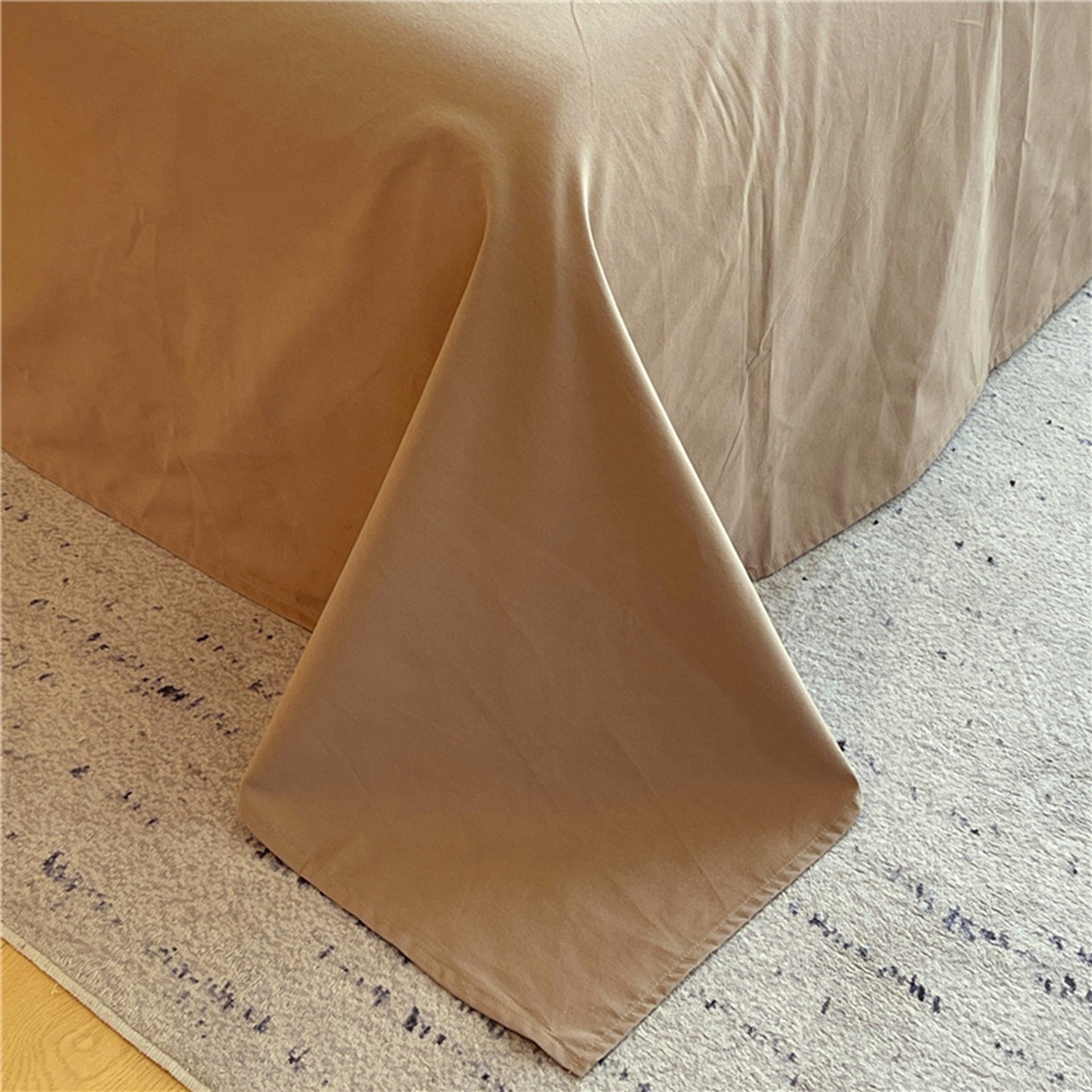 91家纺网 家纺一手货源 找家纺 琪格格纺织 2026新款纯棉纯棉色织肌理纹提花华夫格纯棉轻奢简约款四件套 简奢-可可棕