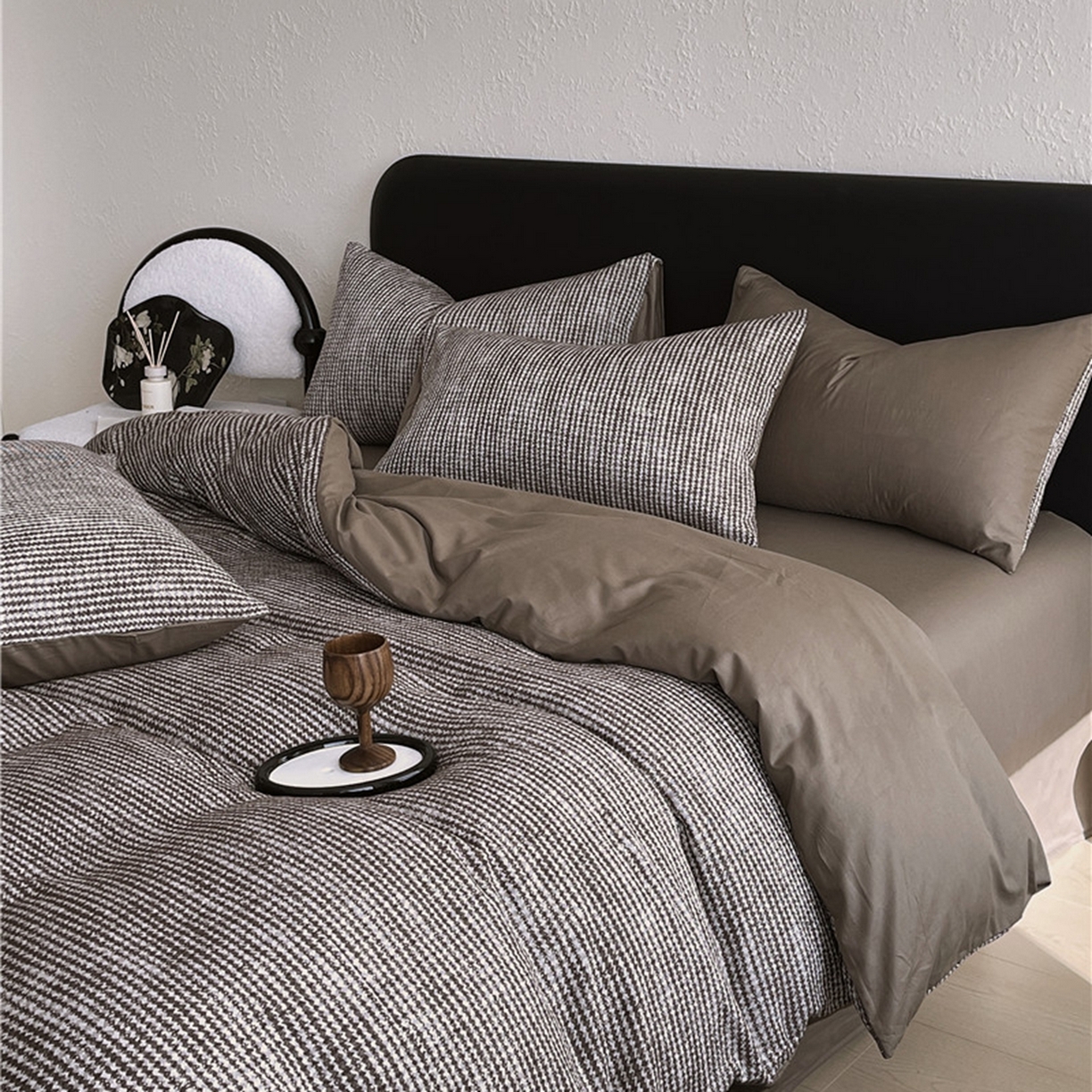 91家纺网 家纺一手货源 找家纺 琪格格纺织 2026新款纯棉纯棉色织肌理纹提花华夫格纯棉轻奢简约款四件套 莫诺克