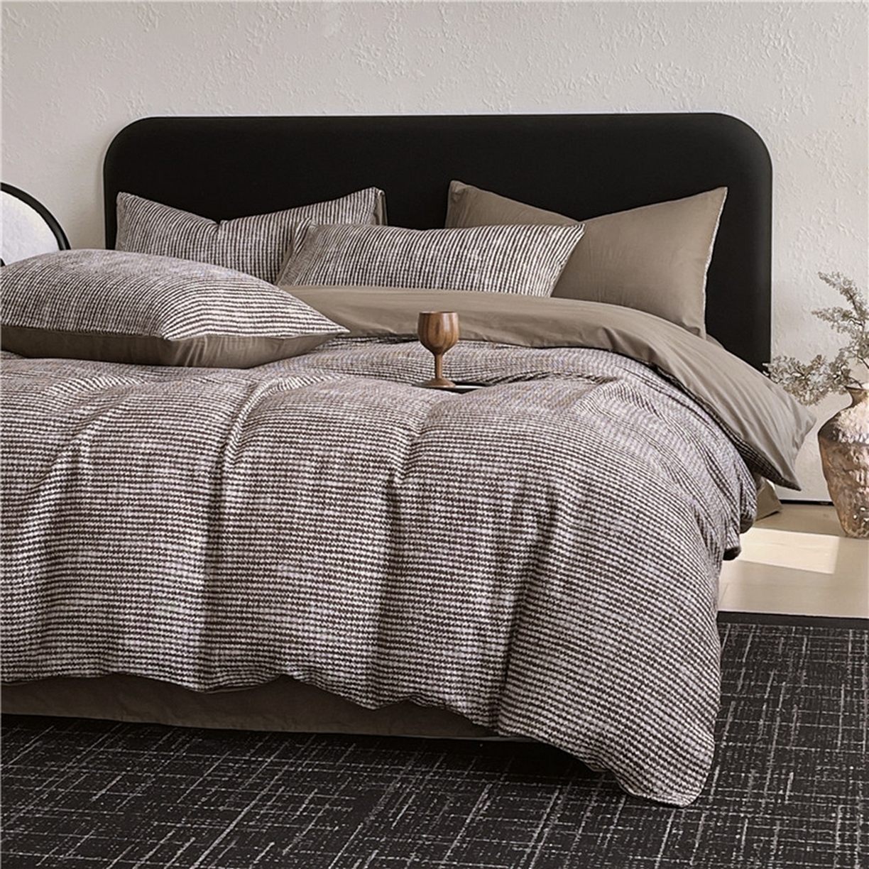 91家纺网 家纺一手货源 找家纺 琪格格纺织 2026新款纯棉纯棉色织肌理纹提花华夫格纯棉轻奢简约款四件套 莫诺克