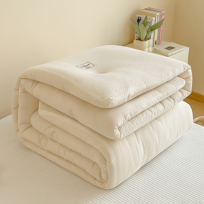 91家纺网 家纺一手货源 找家纺 （总）爱彼家纺 2026新款纯色亲肤提花大豆纤维被冬被被子被芯