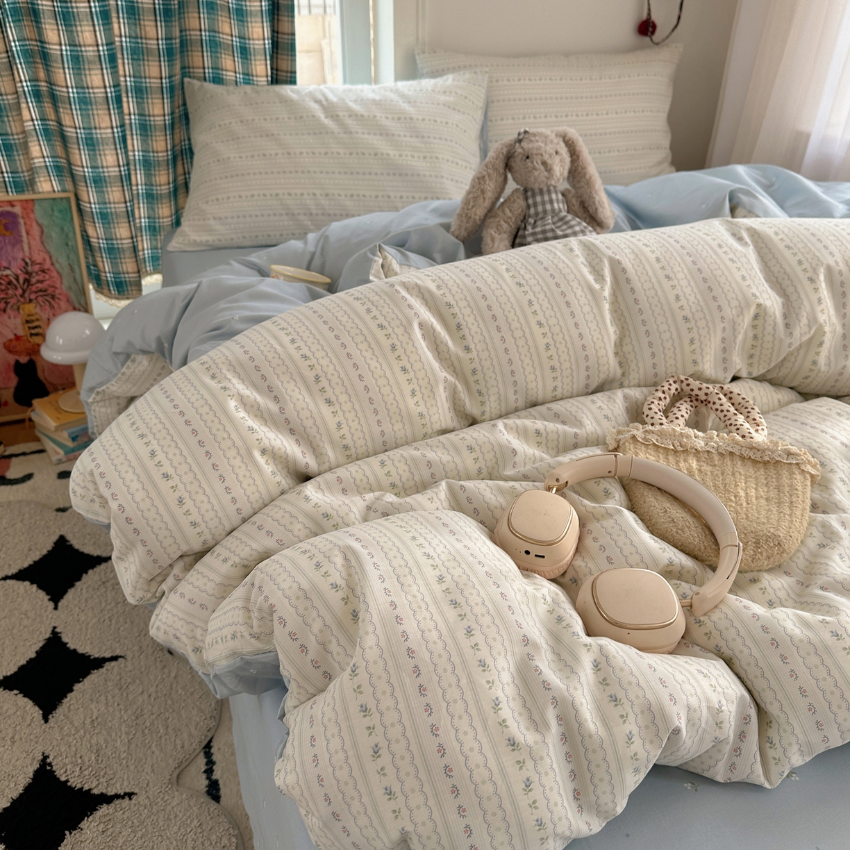 91家纺网 家纺一手货源 找家纺 （总）XIWEN-希文家纺 2026春夏新款40支全棉纯棉色织水洗棉四件套