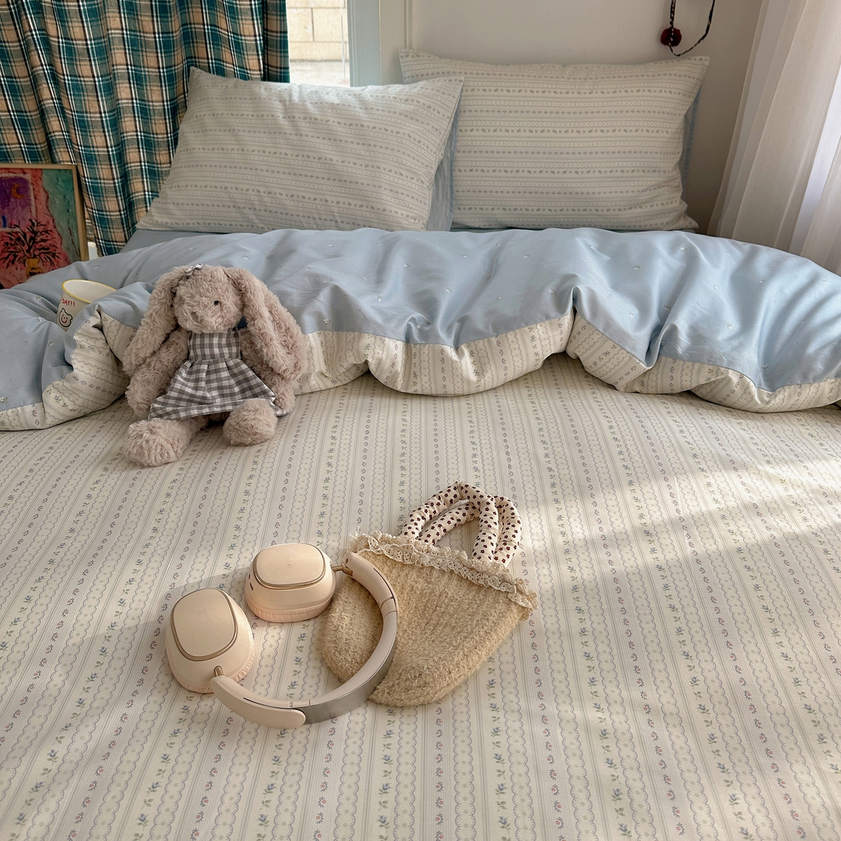 91家纺网 家纺一手货源 找家纺 （总）XIWEN-希文家纺 2026春夏新款40支全棉纯棉13372小清新印花四件套