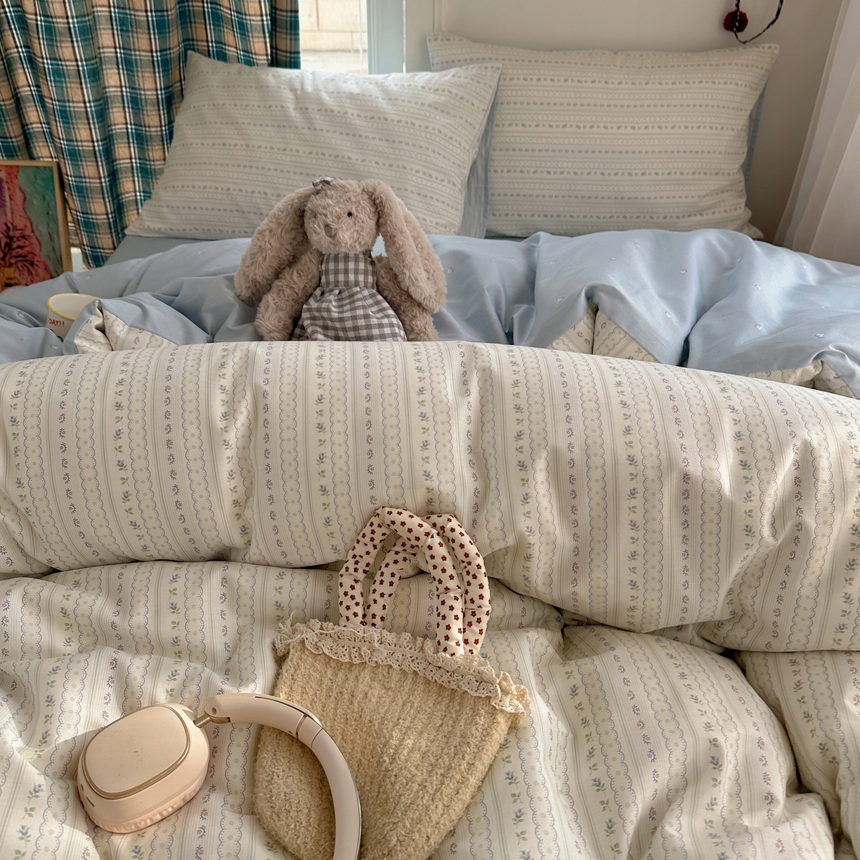 91家纺网 家纺一手货源 找家纺 （总）XIWEN-希文家纺 2026春夏新款40支全棉纯棉13372小清新印花四件套