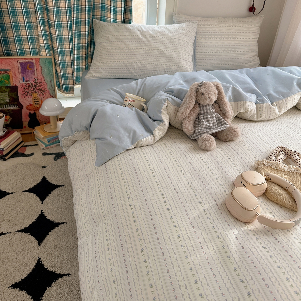 91家纺网 家纺一手货源 找家纺 （总）XIWEN-希文家纺 2026春夏新款40支全棉纯棉13372小清新印花四件套