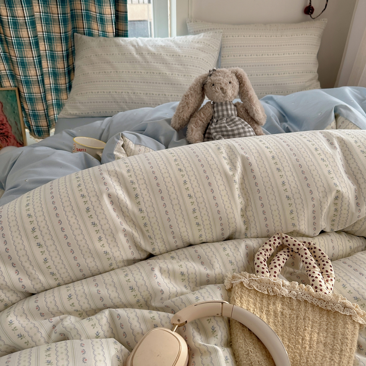 91家纺网 家纺一手货源 找家纺 （总）XIWEN-希文家纺 2026春夏新款40支全棉纯棉13372小清新印花四件套