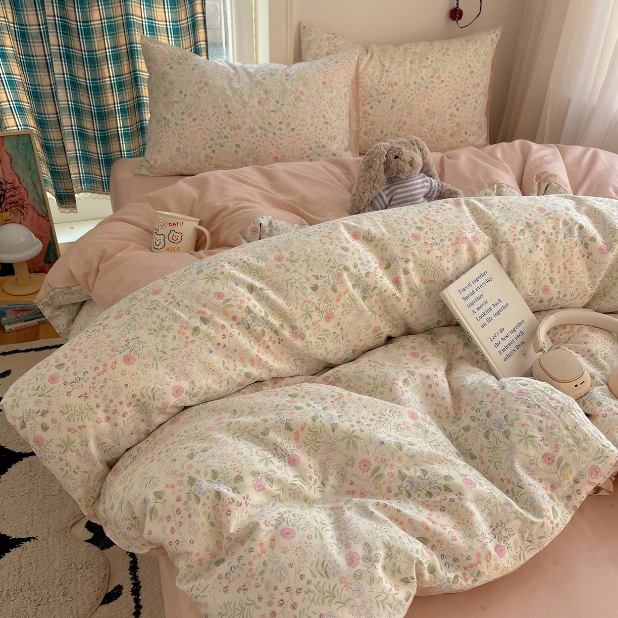 91家纺网 家纺一手货源 找家纺 （总）XIWEN-希文家纺 2026春夏新款40支全棉纯棉13372小清新印花四件套