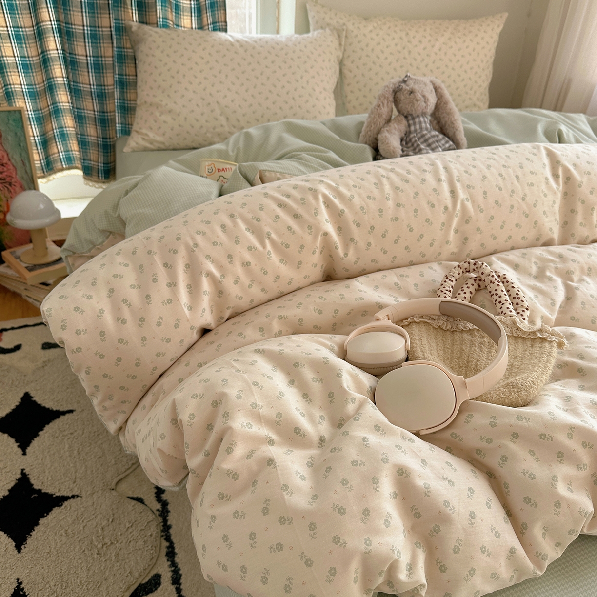 91家纺网 家纺一手货源 找家纺 （总）XIWEN-希文家纺 2026春夏新款40支全棉纯棉13372小清新印花四件套