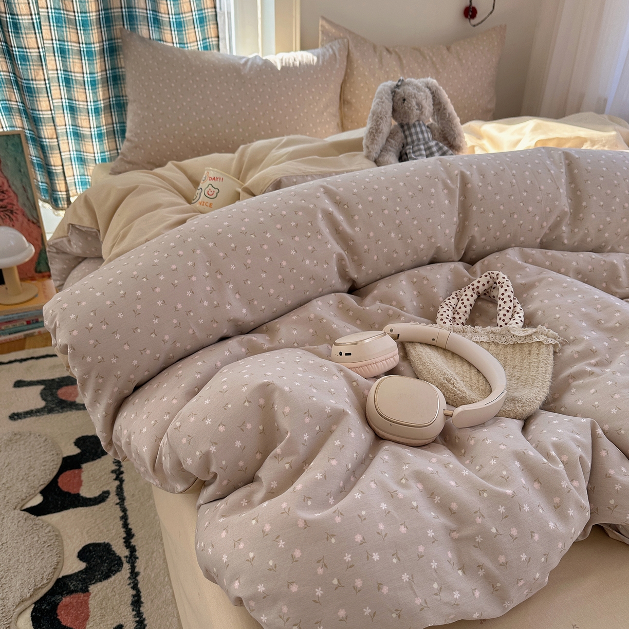 91家纺网 家纺一手货源 找家纺 （总）XIWEN-希文家纺 2026春夏新款40支全棉纯棉13372小清新印花四件套