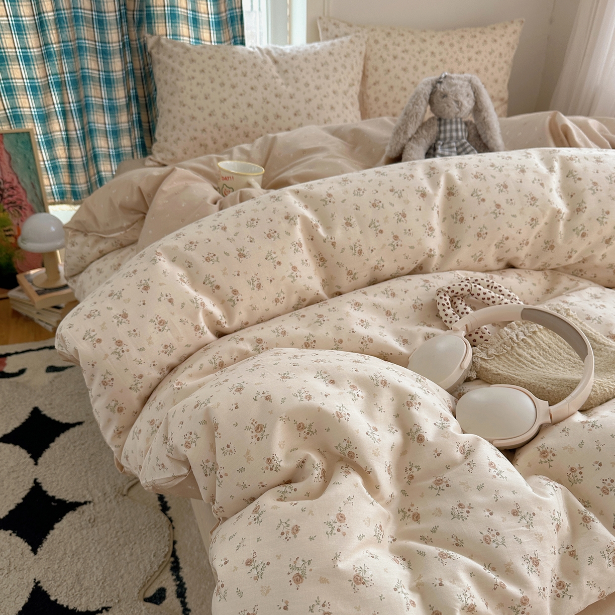 91家纺网 家纺一手货源 找家纺 （总）XIWEN-希文家纺 2026春夏新款40支全棉纯棉13372小清新印花四件套