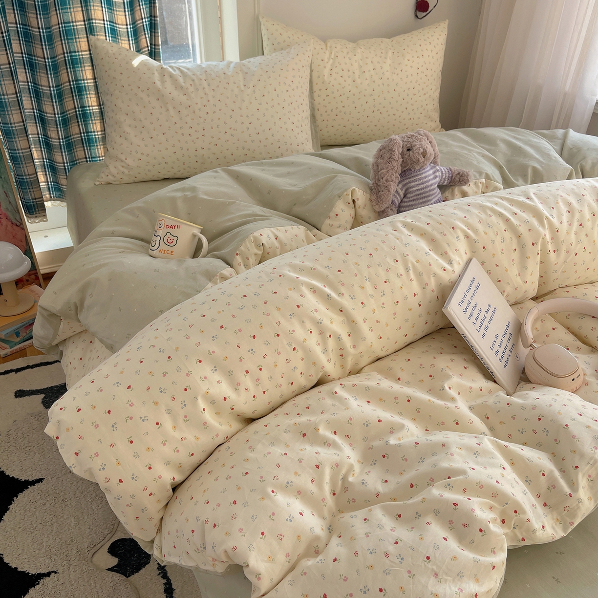 91家纺网 家纺一手货源 找家纺 （总）XIWEN-希文家纺 2026春夏新款40支全棉纯棉13372小清新印花四件套