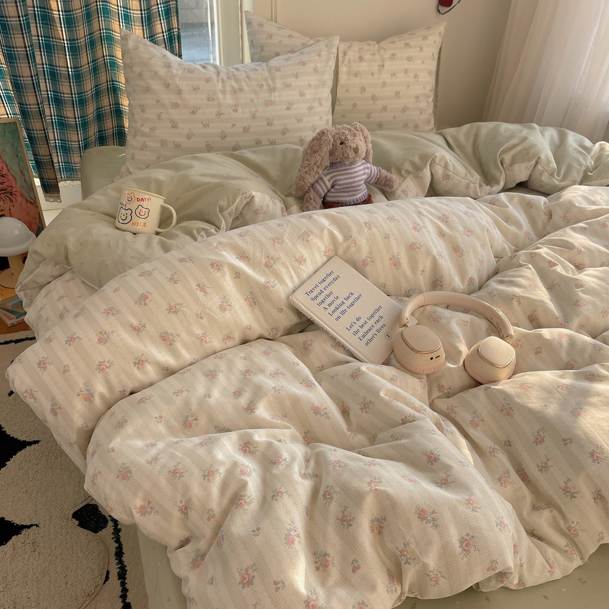 91家纺网 家纺一手货源 找家纺 （总）XIWEN-希文家纺 2026春夏新款40支全棉纯棉13372小清新印花四件套