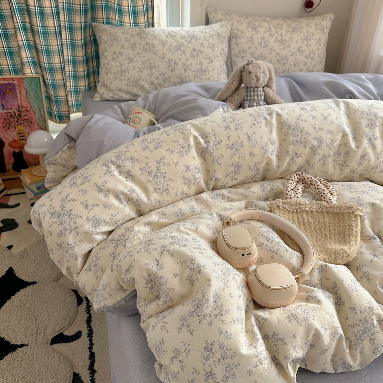 XIWEN-希文家纺 2026春夏新款40支全棉纯棉13372小清新印花四件套 沉香