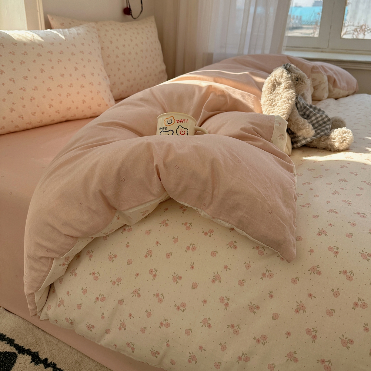 91家纺网 家纺一手货源 找家纺 XIWEN-希文家纺 2026春夏新款40支全棉纯棉13372小清新印花四件套 春之约定