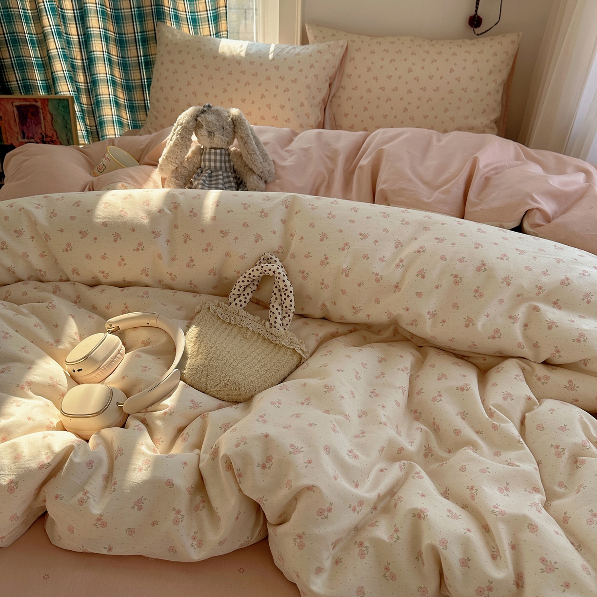 91家纺网 家纺一手货源 找家纺 XIWEN-希文家纺 2026春夏新款40支全棉纯棉13372小清新印花四件套 春之约定