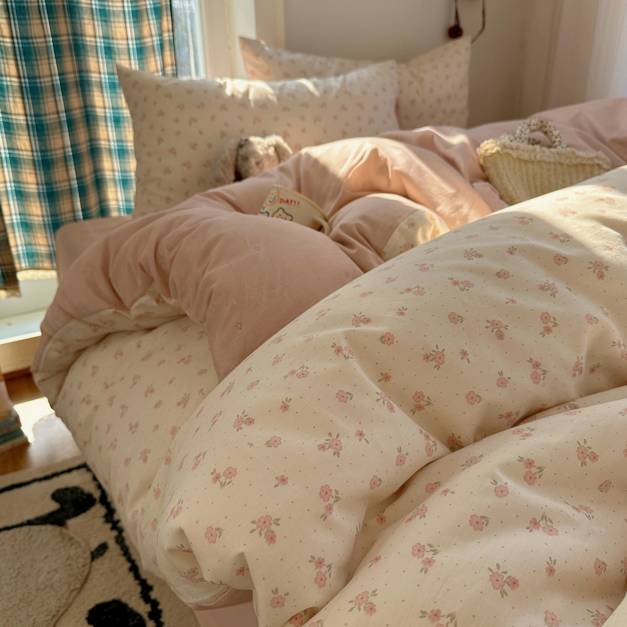 91家纺网 家纺一手货源 找家纺 XIWEN-希文家纺 2026春夏新款40支全棉纯棉13372小清新印花四件套 春之约定