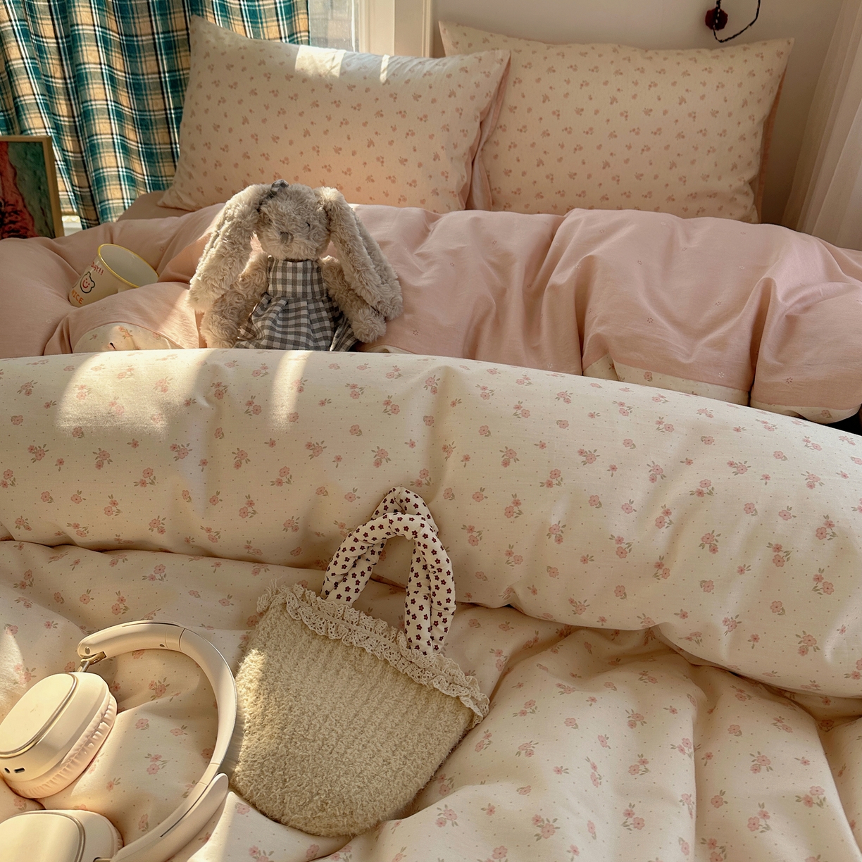 91家纺网 家纺一手货源 找家纺 XIWEN-希文家纺 2026春夏新款40支全棉纯棉13372小清新印花四件套 春之约定