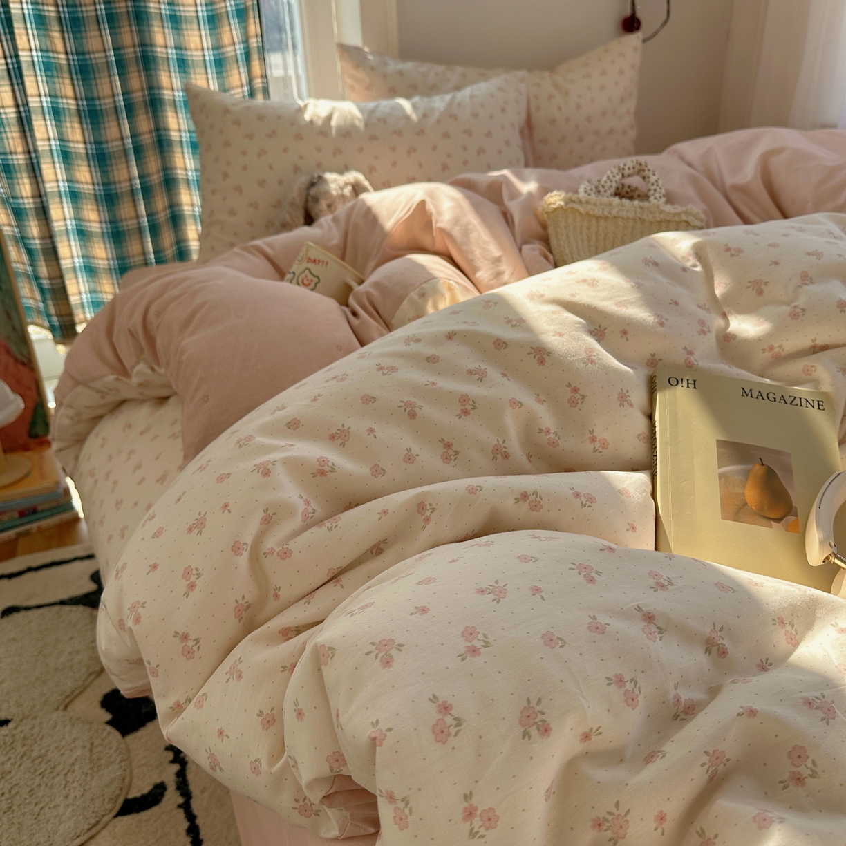 91家纺网 家纺一手货源 找家纺 XIWEN-希文家纺 2026春夏新款40支全棉纯棉13372小清新印花四件套 春之约定