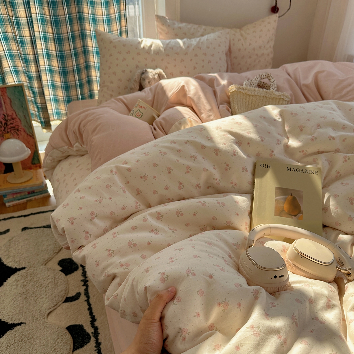 91家纺网 家纺一手货源 找家纺 XIWEN-希文家纺 2026春夏新款40支全棉纯棉13372小清新印花四件套 春之约定