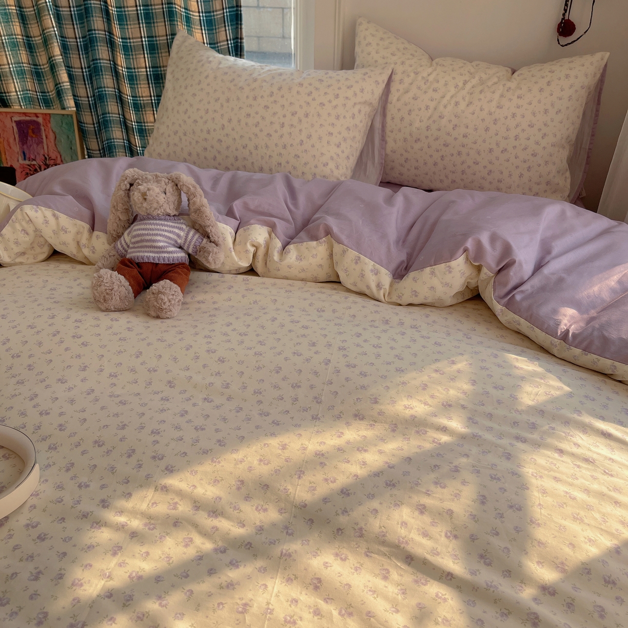 91家纺网 家纺一手货源 找家纺 XIWEN-希文家纺 2026春夏新款40支全棉纯棉13372小清新印花四件套 见兰花