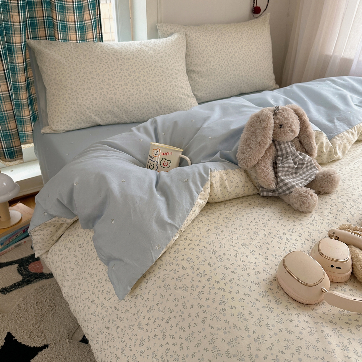 91家纺网 家纺一手货源 找家纺 XIWEN-希文家纺 2026春夏新款40支全棉纯棉13372小清新印花四件套 娇兰