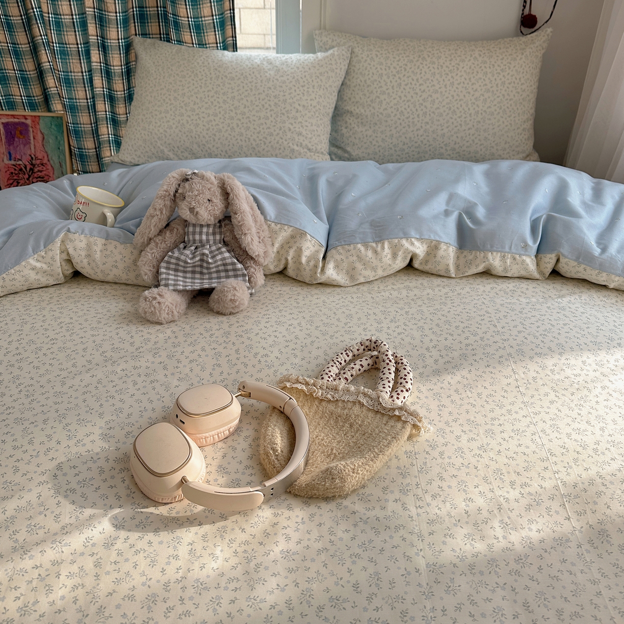 91家纺网 家纺一手货源 找家纺 XIWEN-希文家纺 2026春夏新款40支全棉纯棉13372小清新印花四件套 娇兰