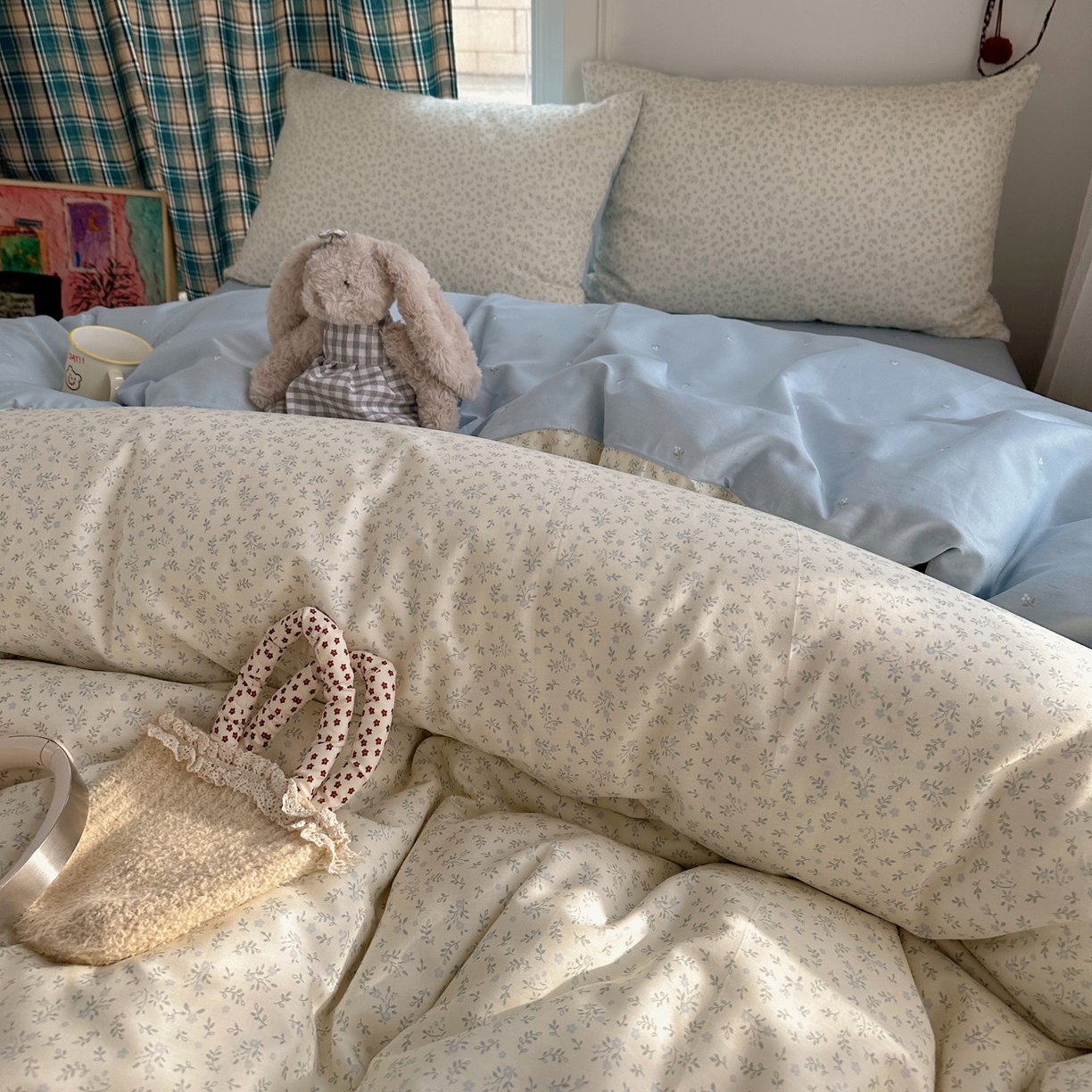 91家纺网 家纺一手货源 找家纺 XIWEN-希文家纺 2026春夏新款40支全棉纯棉13372小清新印花四件套 娇兰