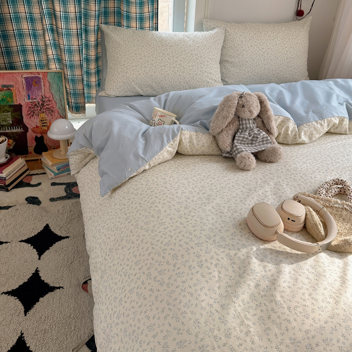 91家纺网 家纺一手货源 找家纺 XIWEN-希文家纺 2026春夏新款40支全棉纯棉13372小清新印花四件套 娇兰