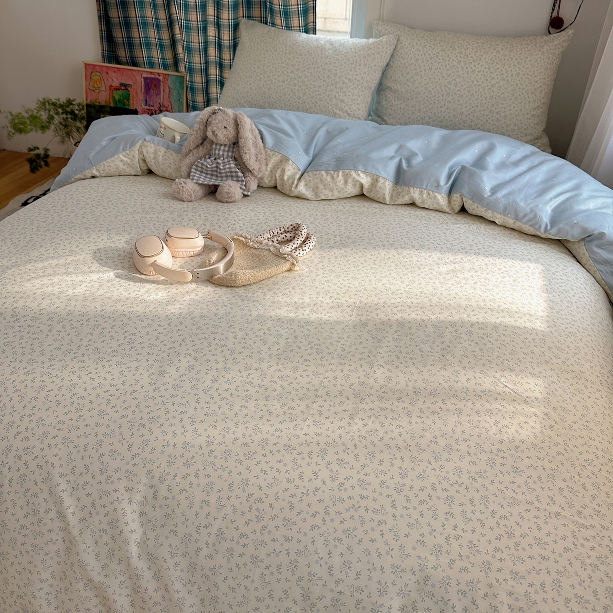 91家纺网 家纺一手货源 找家纺 XIWEN-希文家纺 2026春夏新款40支全棉纯棉13372小清新印花四件套 娇兰