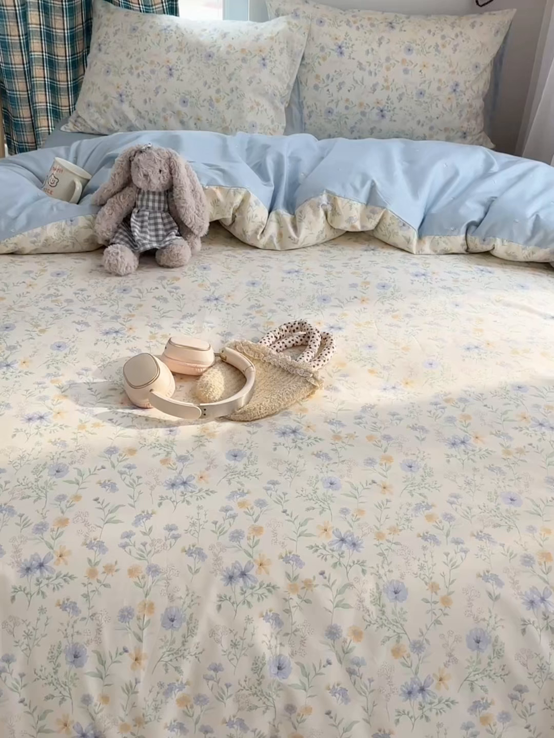 91家纺网 家纺一手货源 找家纺 XIWEN-希文家纺 2026春夏新款40支全棉纯棉13372小清新印花四件套 镜花缘-兰