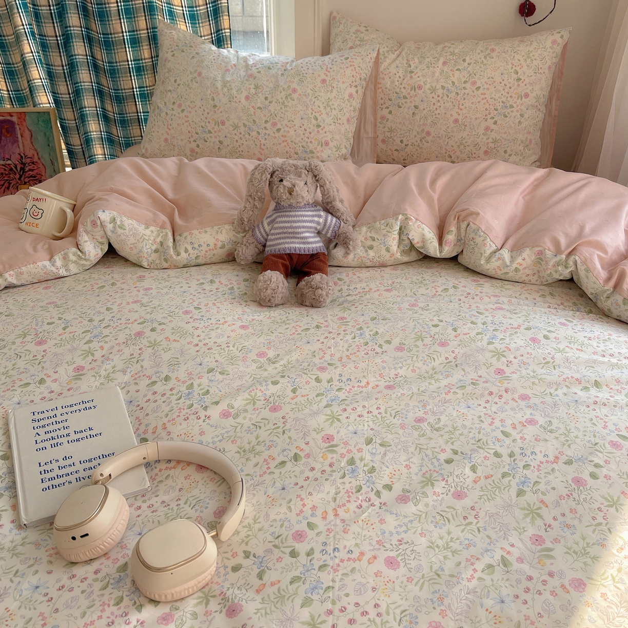 91家纺网 家纺一手货源 找家纺 XIWEN-希文家纺 2026春夏新款40支全棉纯棉13372小清新印花四件套 浪漫花香