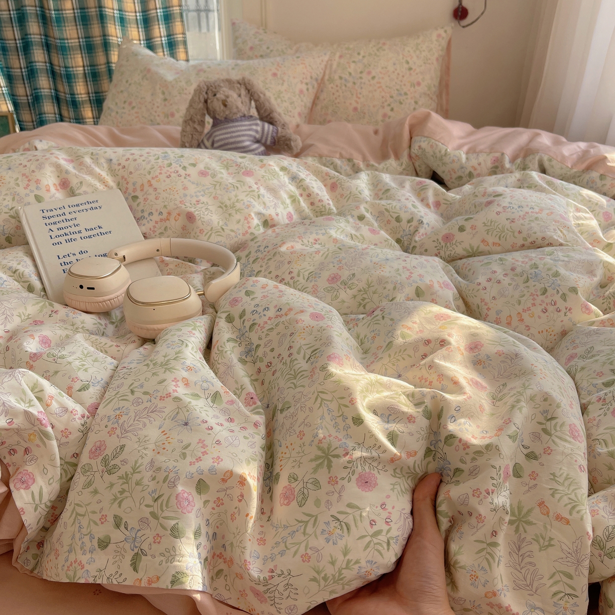 91家纺网 家纺一手货源 找家纺 XIWEN-希文家纺 2026春夏新款40支全棉纯棉13372小清新印花四件套 浪漫花香