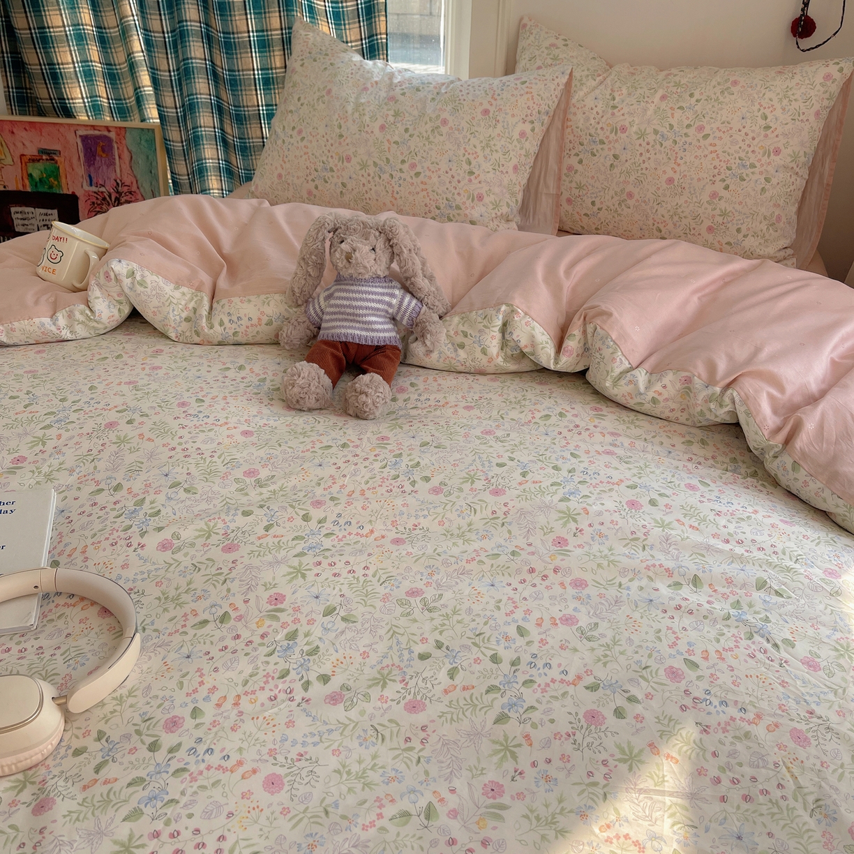 91家纺网 家纺一手货源 找家纺 XIWEN-希文家纺 2026春夏新款40支全棉纯棉13372小清新印花四件套 浪漫花香