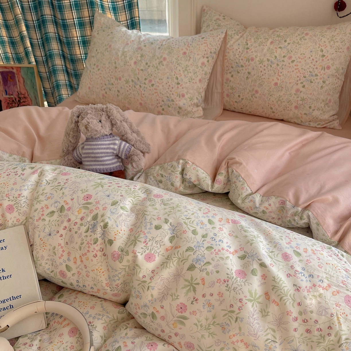 91家纺网 家纺一手货源 找家纺 XIWEN-希文家纺 2026春夏新款40支全棉纯棉13372小清新印花四件套 浪漫花香