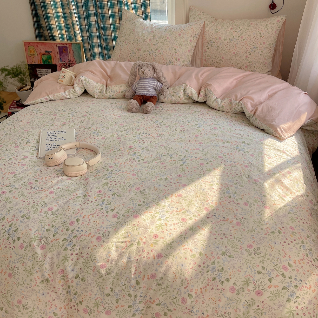 91家纺网 家纺一手货源 找家纺 XIWEN-希文家纺 2026春夏新款40支全棉纯棉13372小清新印花四件套 浪漫花香