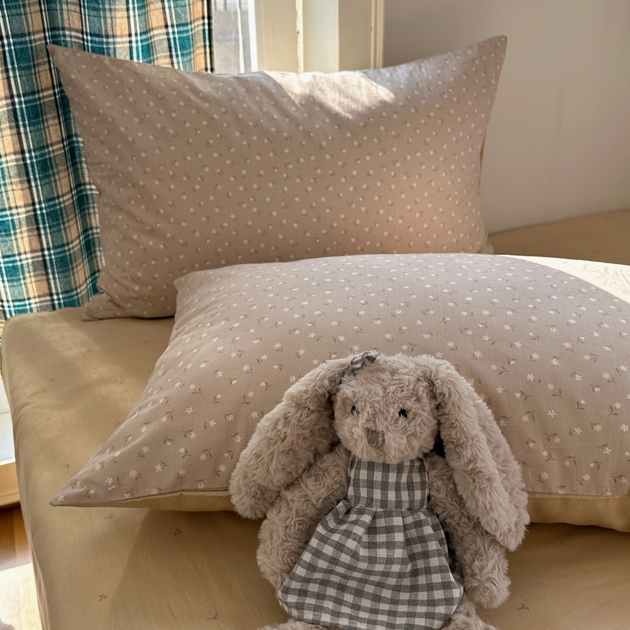 91家纺网 家纺一手货源 找家纺 XIWEN-希文家纺 2026春夏新款40支全棉纯棉13372小清新印花四件套 浅爱