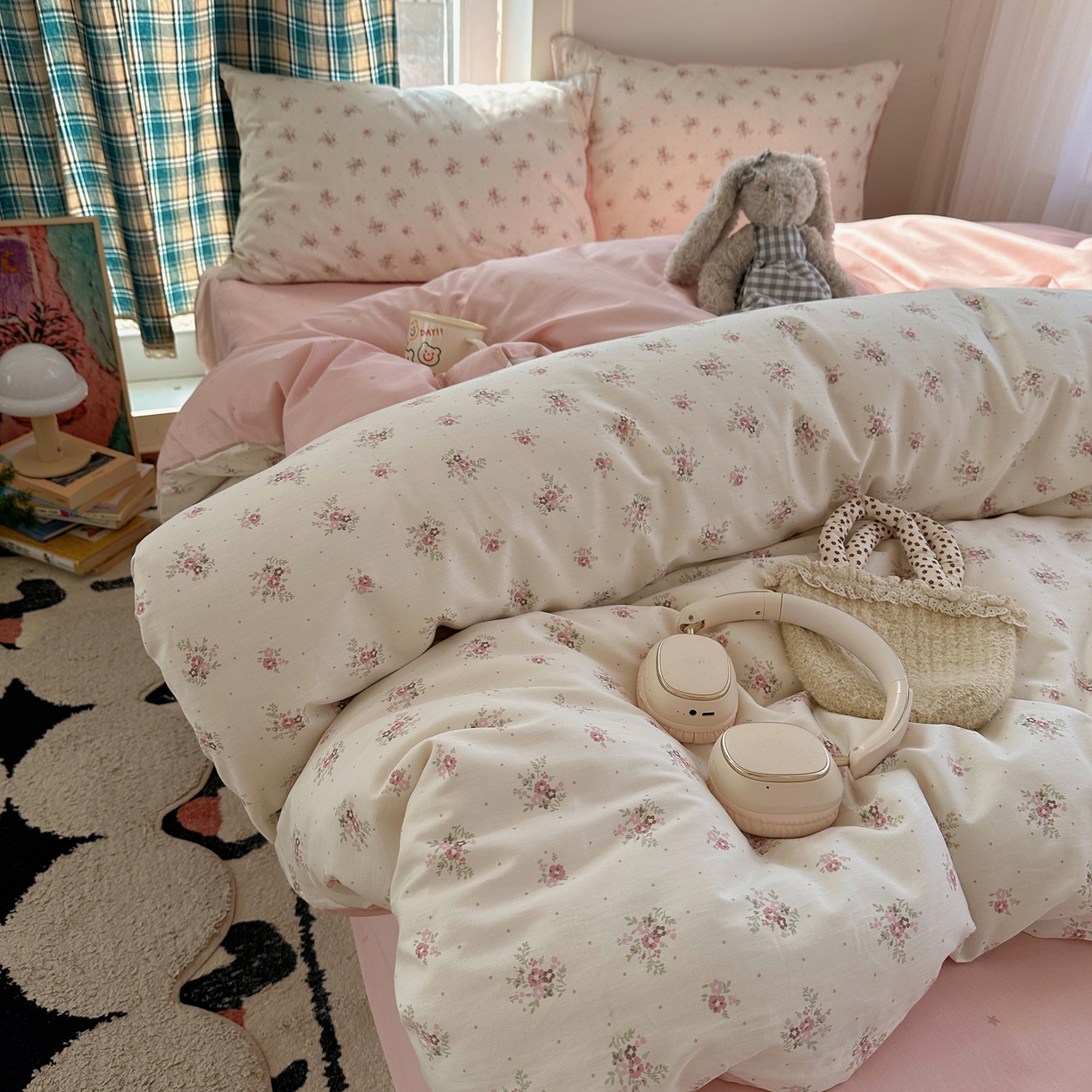 XIWEN-希文家纺 2026春夏新款40支全棉纯棉13372小清新印花四件套 时宜