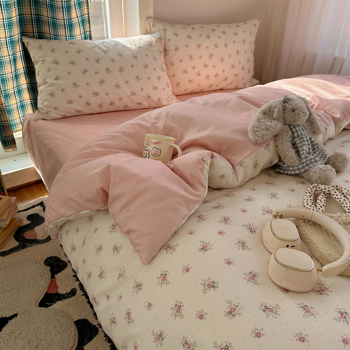 91家纺网 家纺一手货源 找家纺 XIWEN-希文家纺 2026春夏新款40支全棉纯棉13372小清新印花四件套 时宜