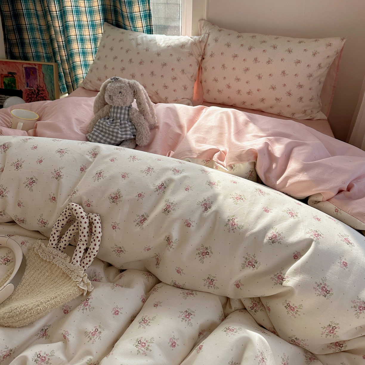 91家纺网 家纺一手货源 找家纺 XIWEN-希文家纺 2026春夏新款40支全棉纯棉13372小清新印花四件套 时宜