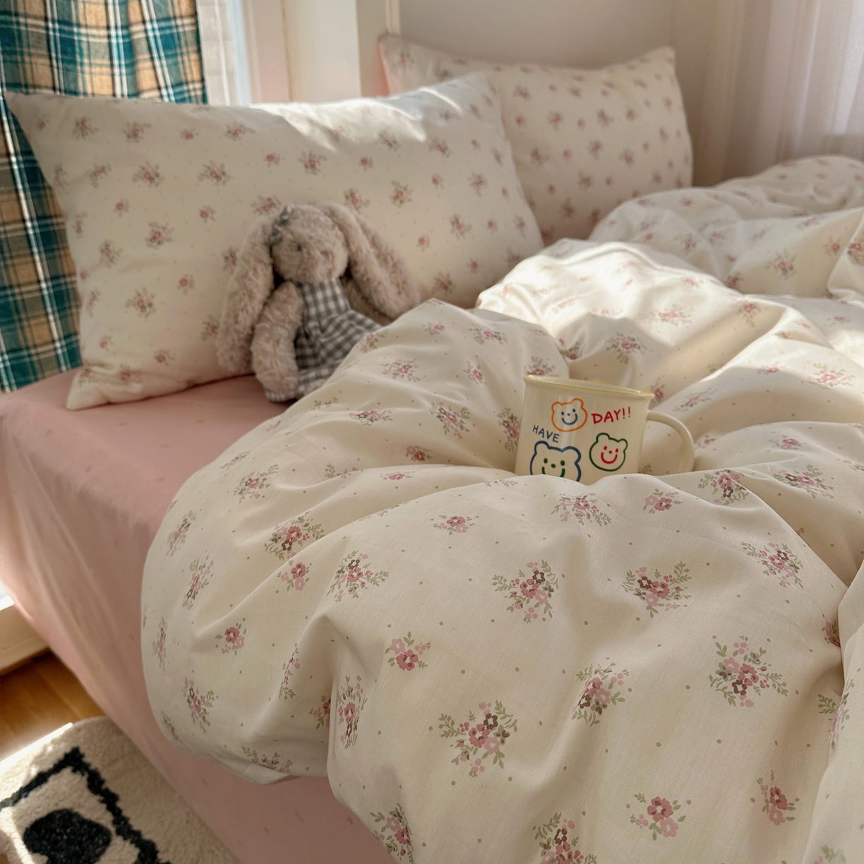 91家纺网 家纺一手货源 找家纺 XIWEN-希文家纺 2026春夏新款40支全棉纯棉13372小清新印花四件套 时宜