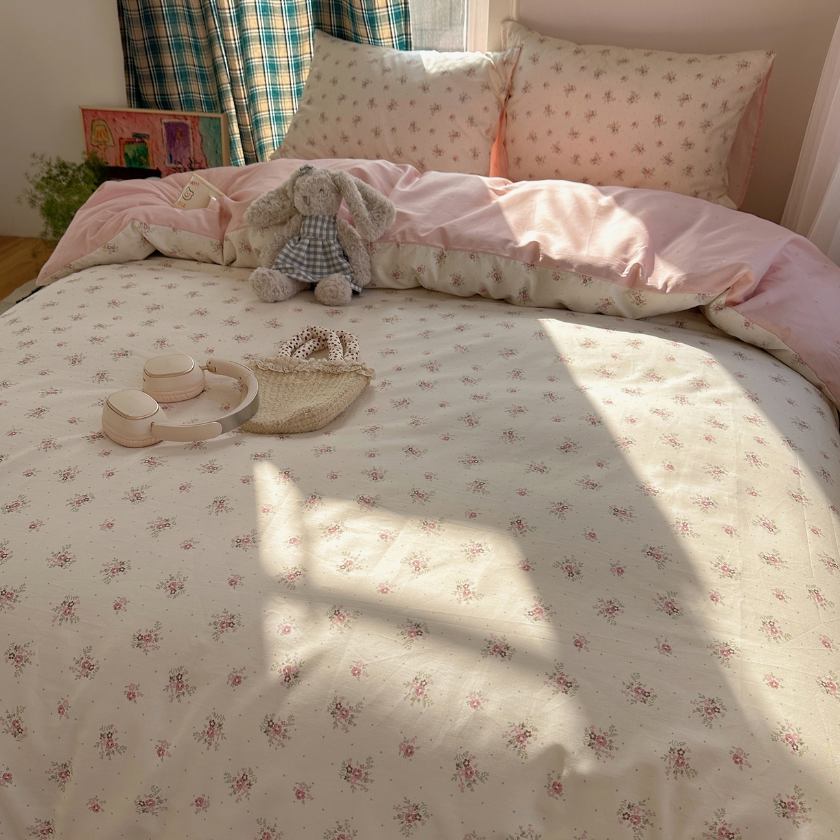 91家纺网 家纺一手货源 找家纺 XIWEN-希文家纺 2026春夏新款40支全棉纯棉13372小清新印花四件套 时宜